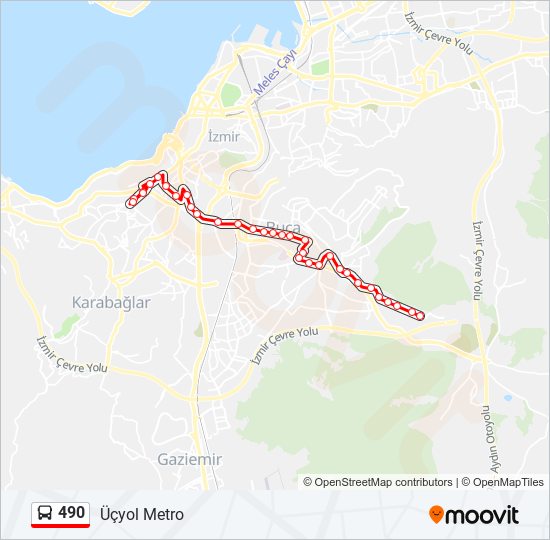 490 otobüs Hattı Haritası