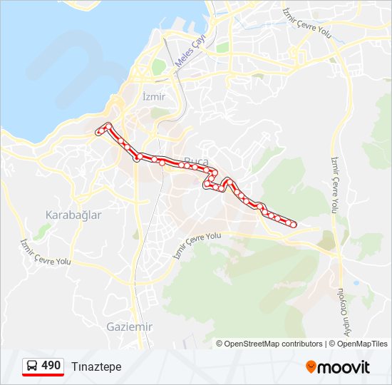 490 bus Line Map