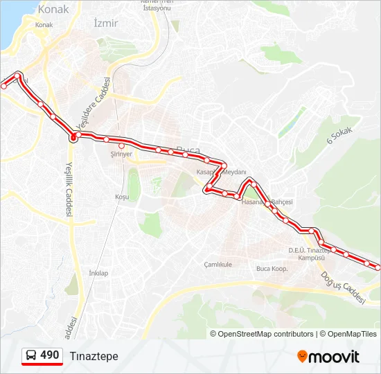 490 Bus Line Map