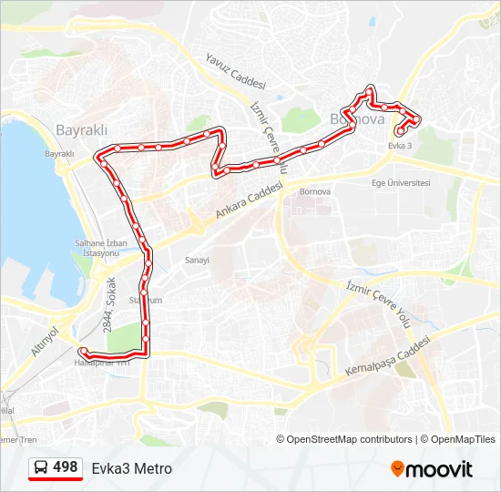 498 Bus Line Map