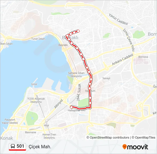 501 Bus Line Map