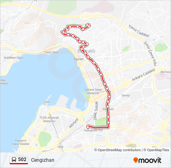 502 bus Line Map