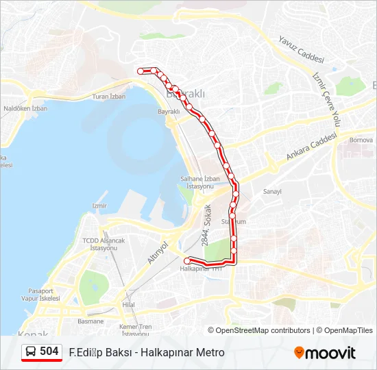 504 Bus Line Map