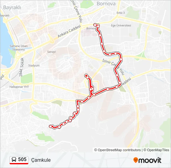 505 Bus Line Map