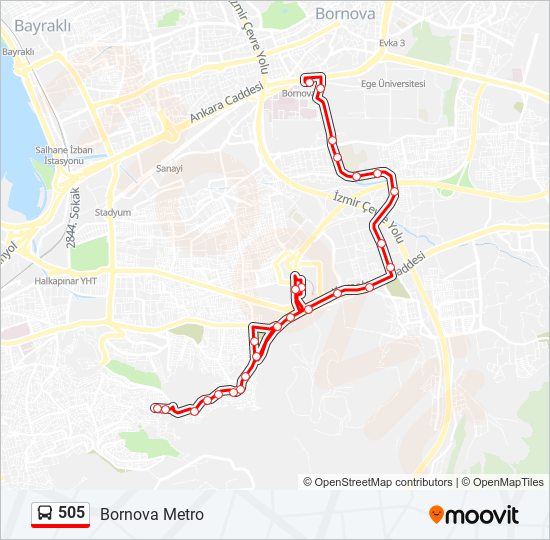 505 bus Line Map