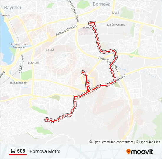 505 Bus Line Map
