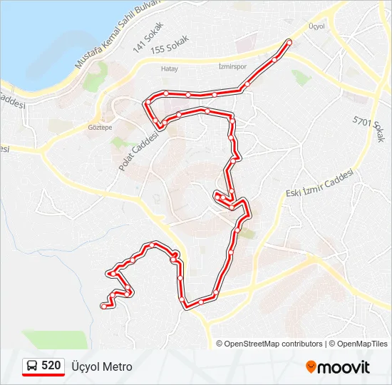 520 Bus Line Map