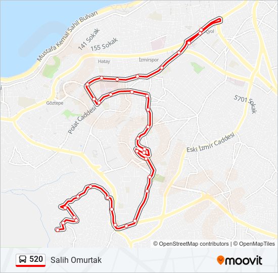 520 bus Line Map