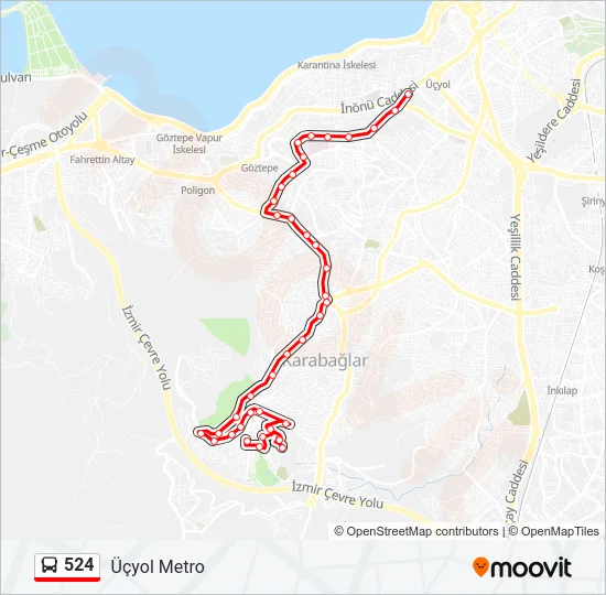 524 Bus Line Map