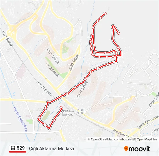 529 Bus Line Map