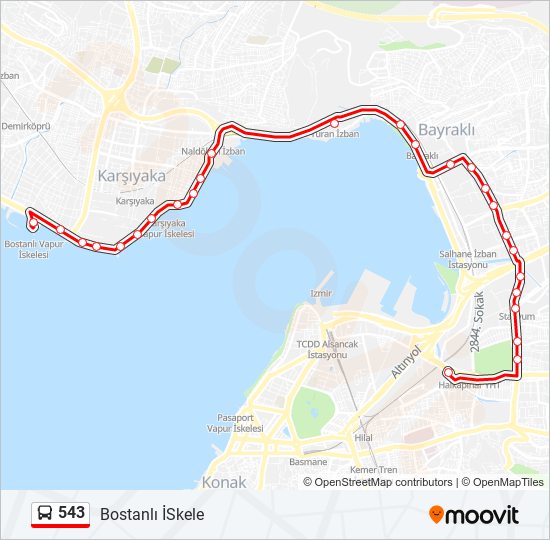 543 bus Line Map