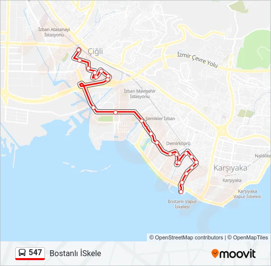 547 Bus Line Map