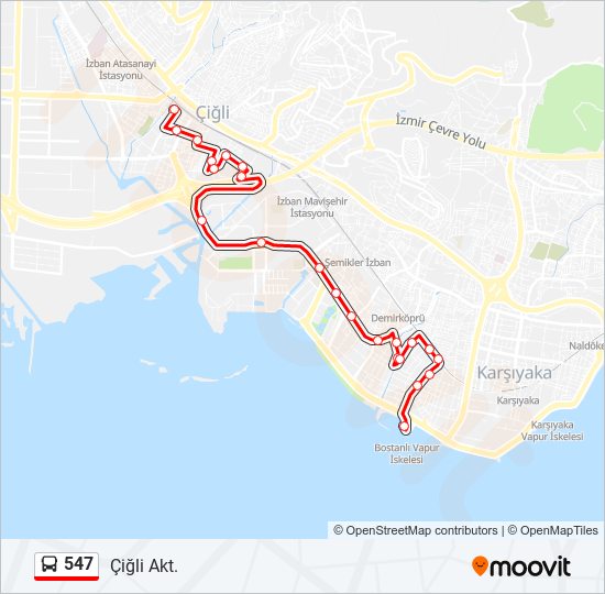 547 bus Line Map