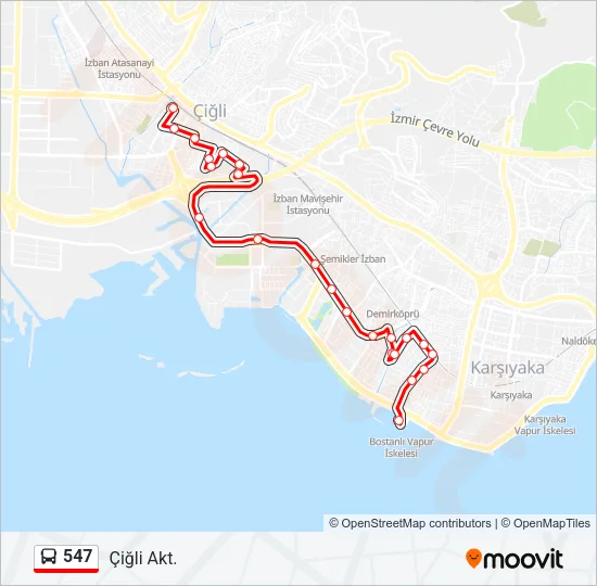 547 Bus Line Map