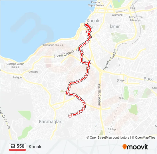 550 Bus Line Map