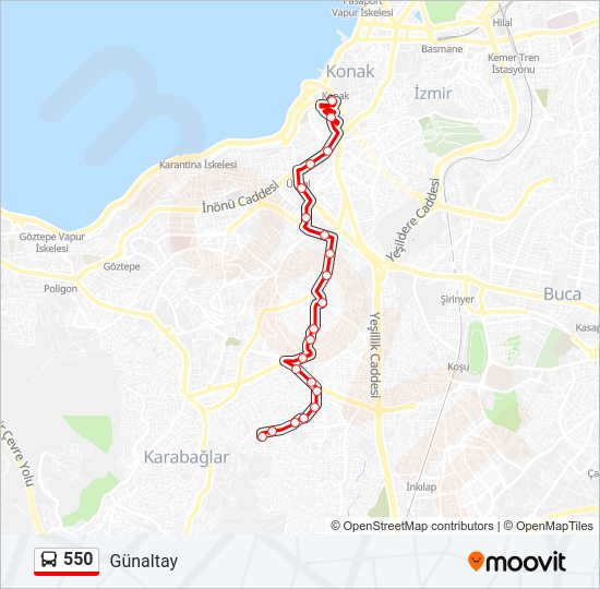 550 bus Line Map