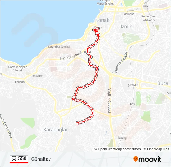 550 Bus Line Map
