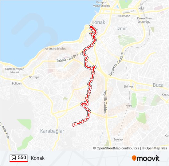 550 bus Line Map