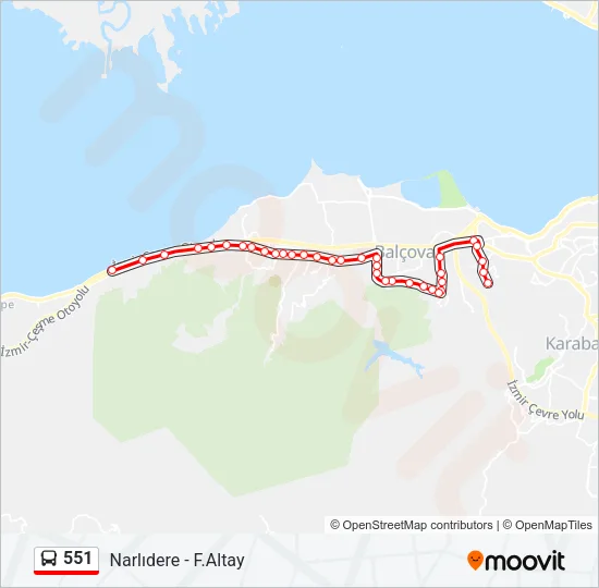 551 Bus Line Map