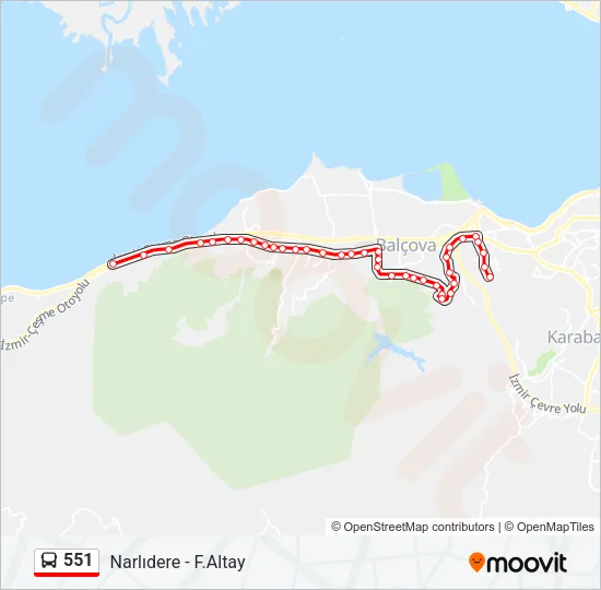 551 Bus Line Map