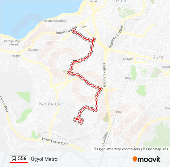 556 Bus Line Map