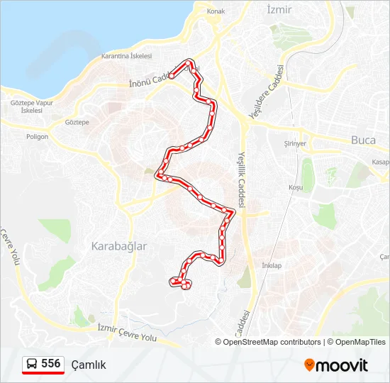 556 Bus Line Map