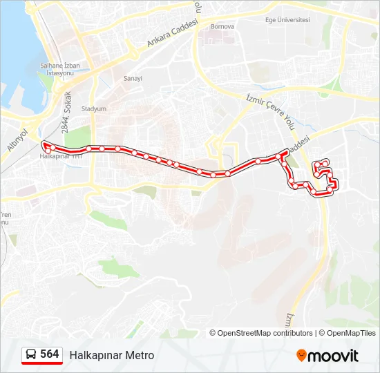 564 Bus Line Map