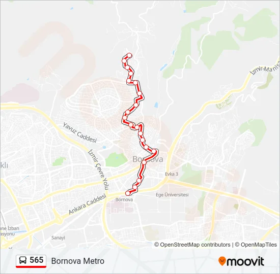565 Bus Line Map