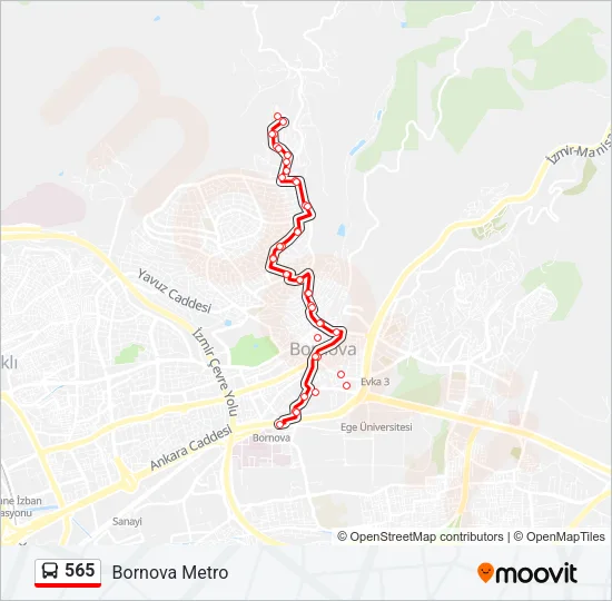 565 Bus Line Map
