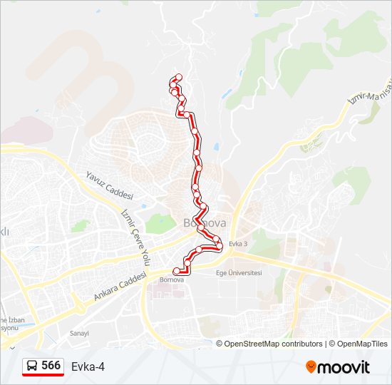 566 bus Line Map