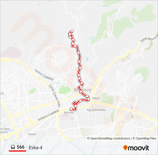 566 Bus Line Map