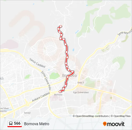566 Bus Line Map