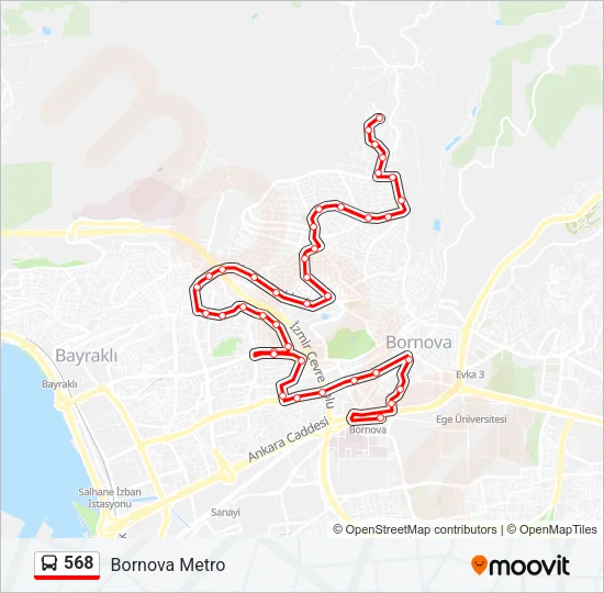568 Bus Line Map