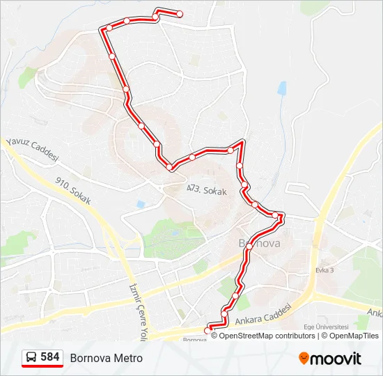 584 Bus Line Map