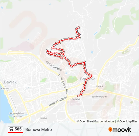 585 Bus Line Map