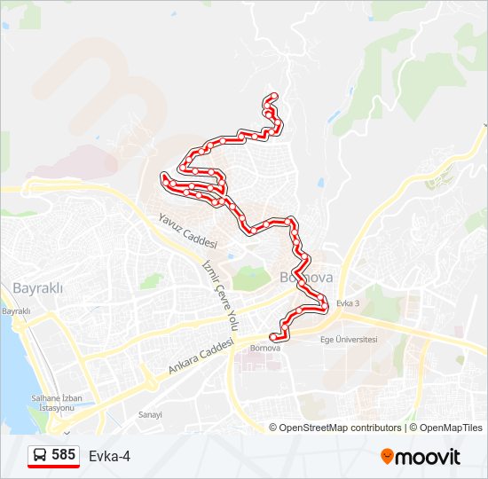 585 bus Line Map