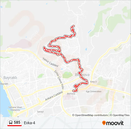 585 Bus Line Map
