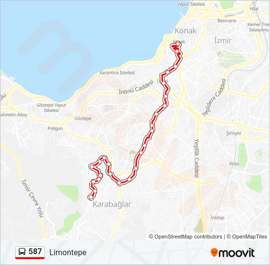 587 Bus Line Map
