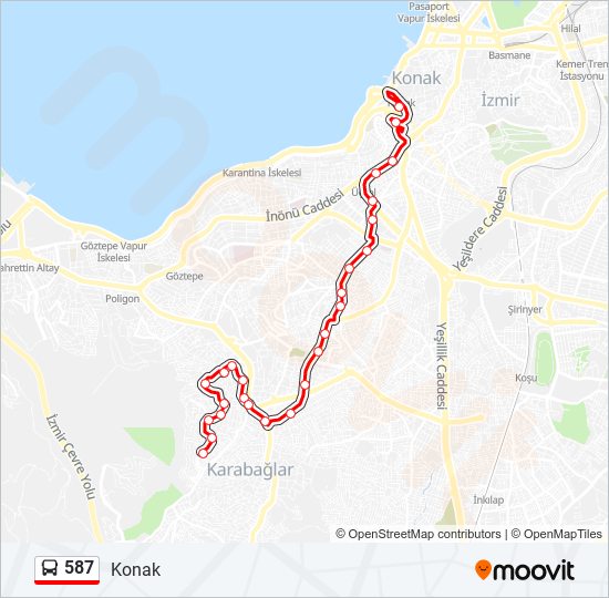 587 bus Line Map