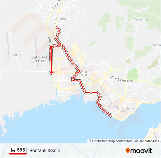 595 Bus Line Map
