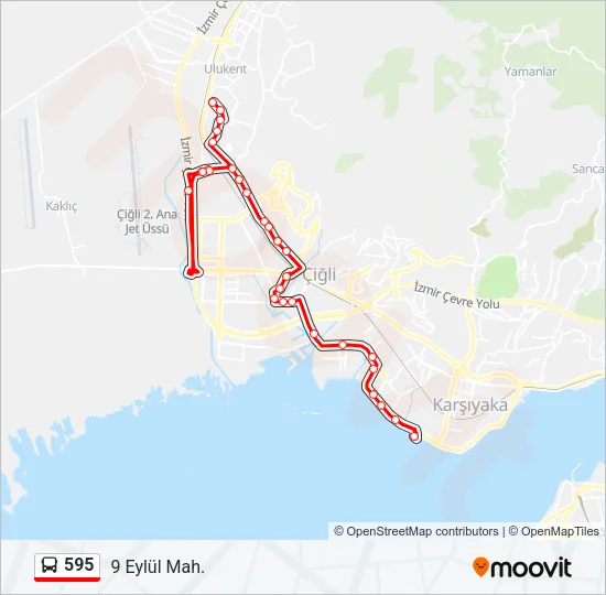 595 Bus Line Map