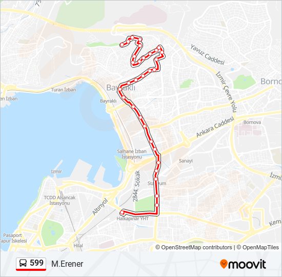 599 bus Line Map