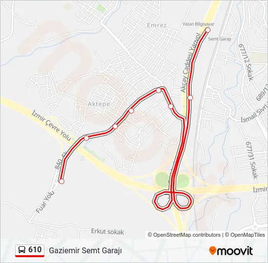 610 Bus Line Map