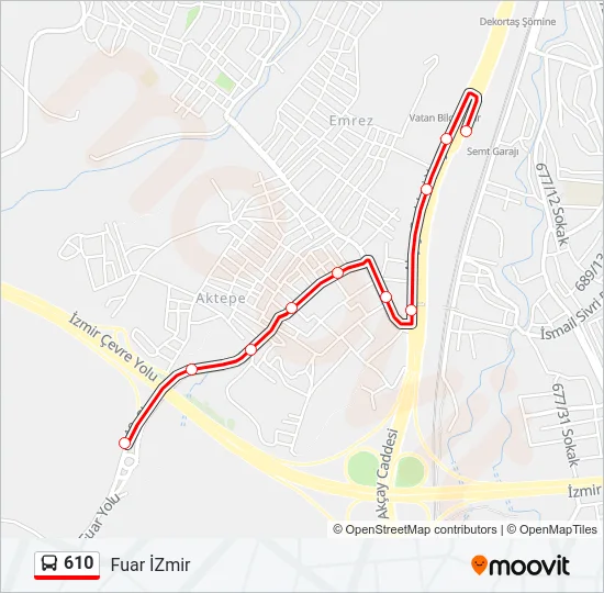 610 Bus Line Map