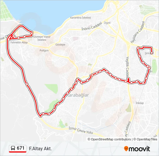 671 Bus Line Map