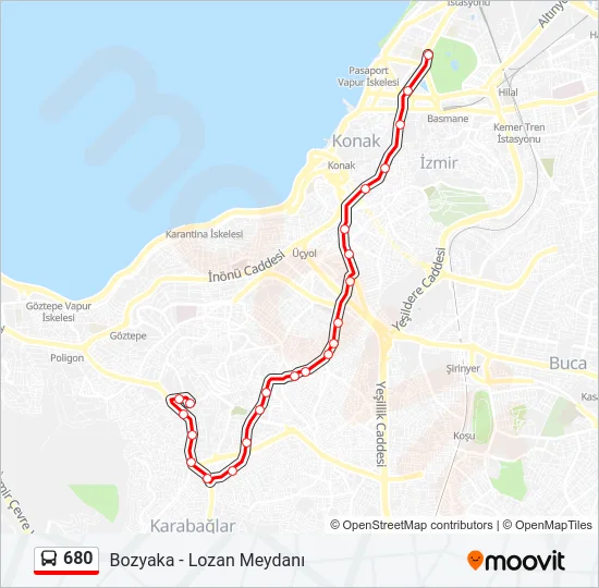 680 Bus Line Map