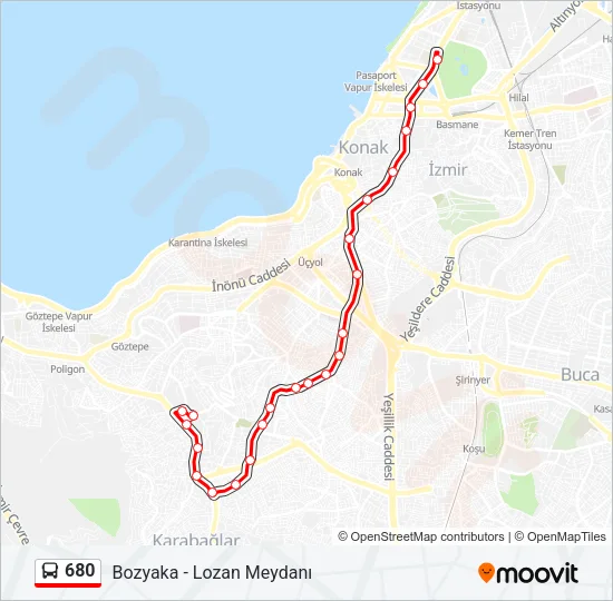 680 Bus Line Map