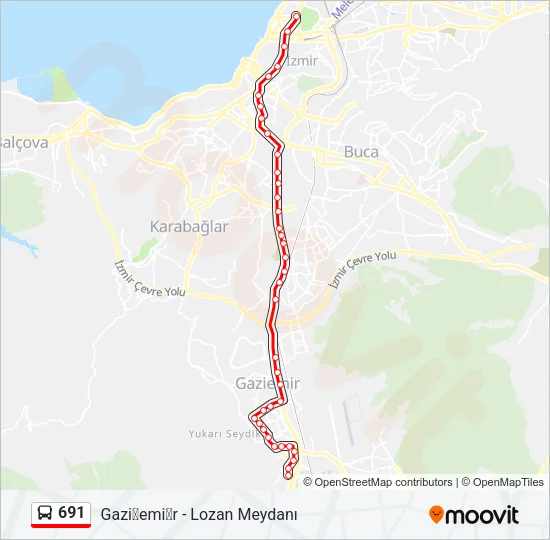 691 Bus Line Map