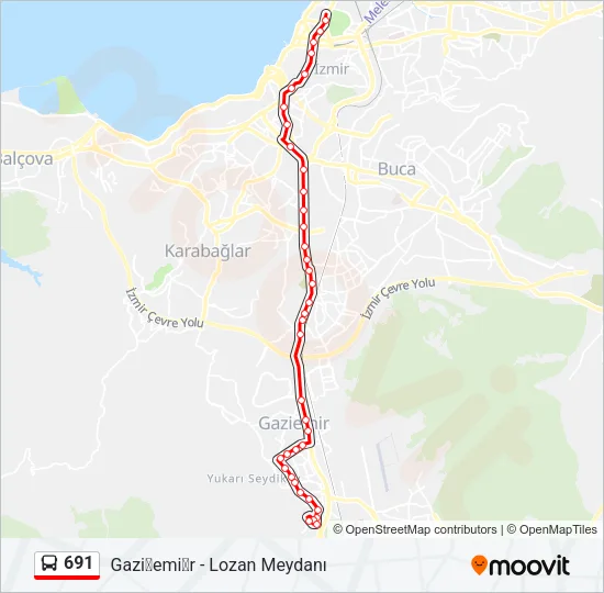 691 Bus Line Map