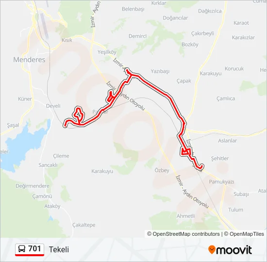 701 Bus Line Map